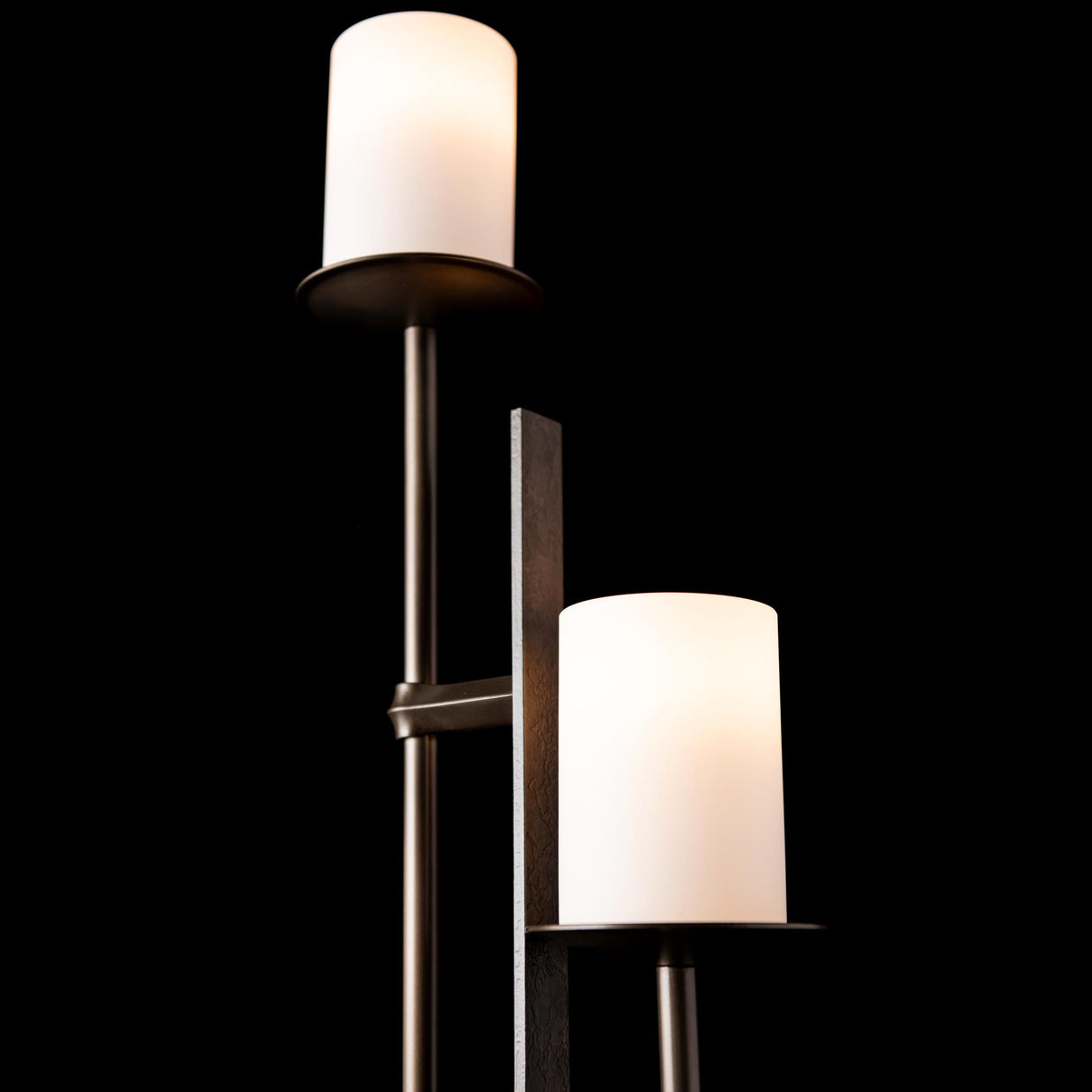 Hubbardton Forge 2011 Dark Smoke Opal Glass (GG) Rook Twin Floor Lamp