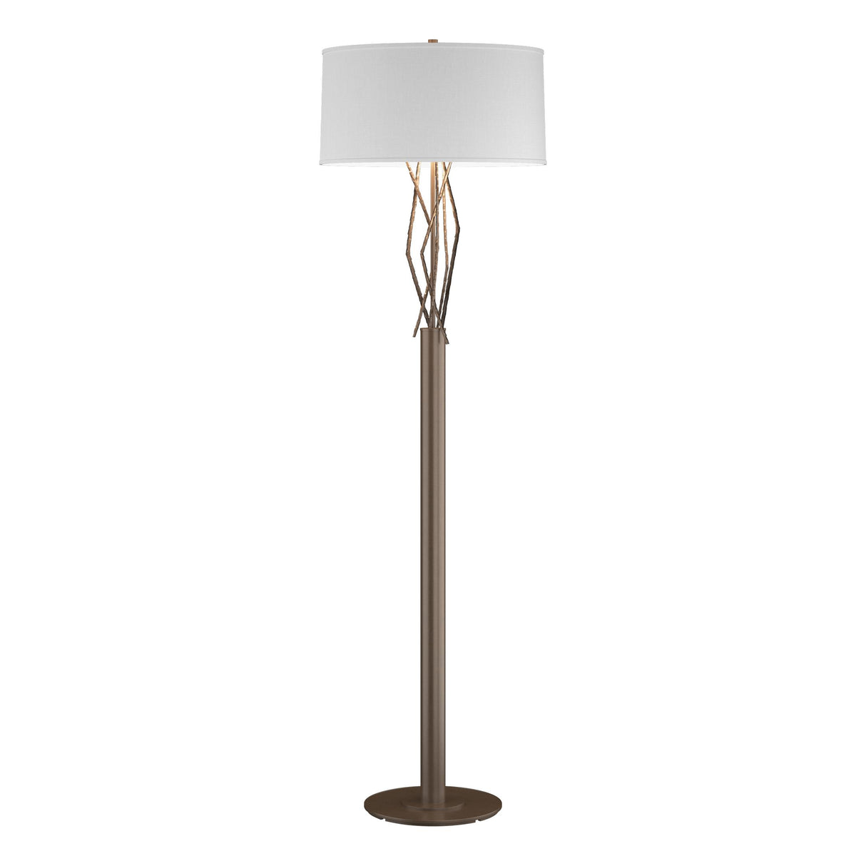 Hubbardton Forge 2012 Bronze Natural Anna Shade (SF) Brindille Floor Lamp