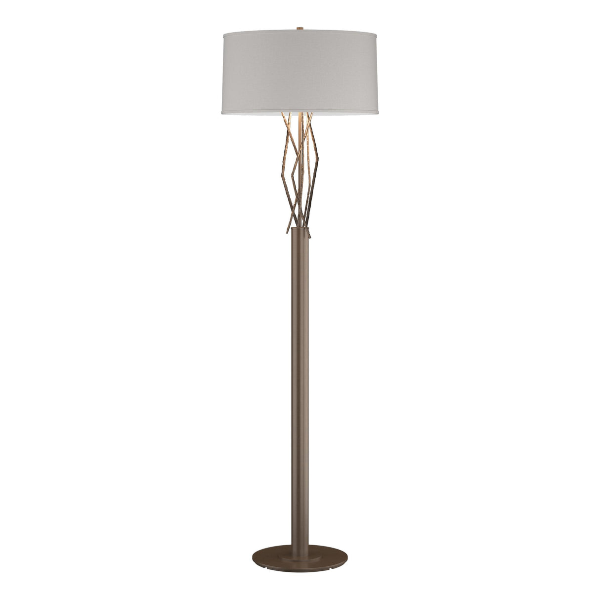 Hubbardton Forge 2012 Bronze Flax Shade (SE) Brindille Floor Lamp