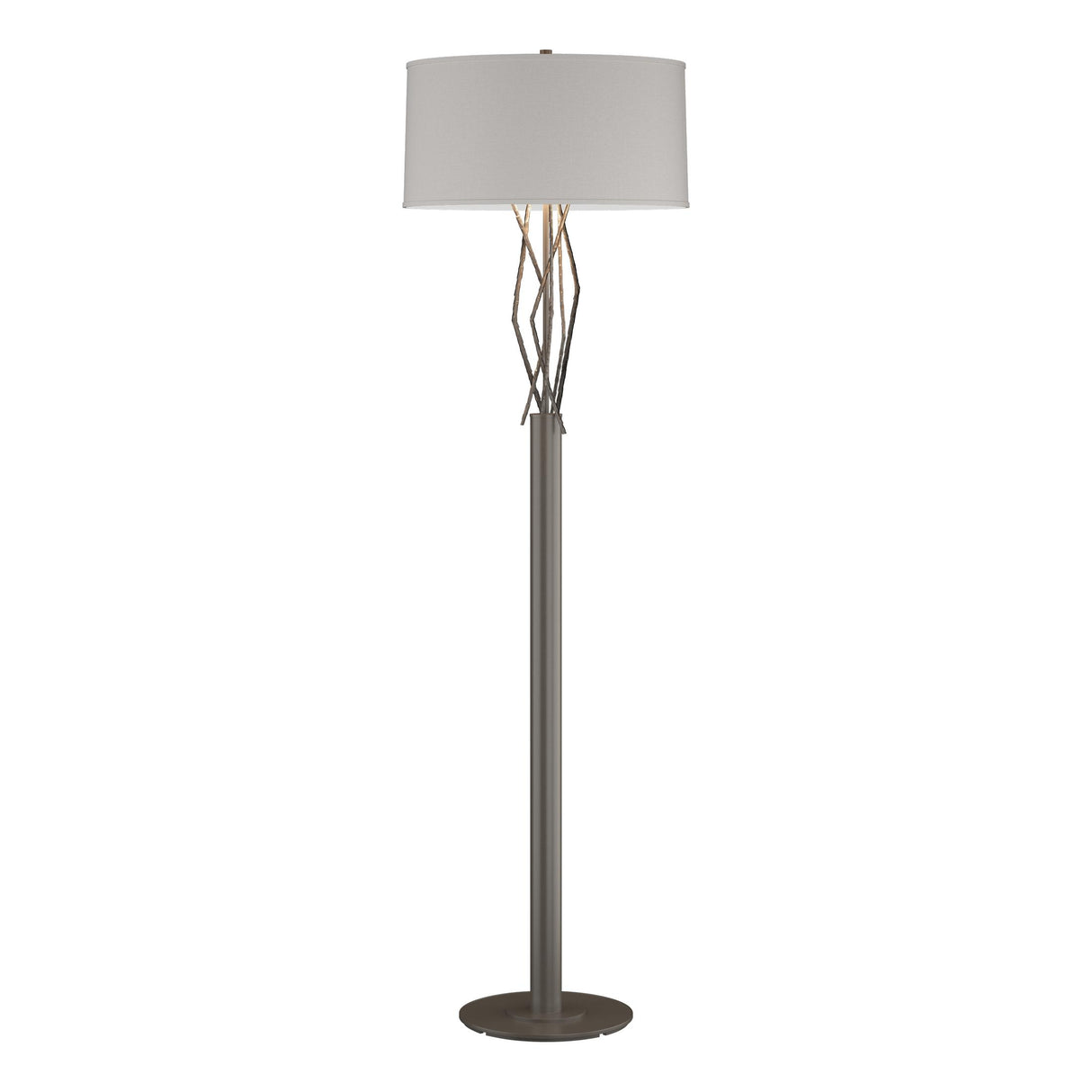 Hubbardton Forge 2012 Dark Smoke Flax Shade (SE) Brindille Floor Lamp