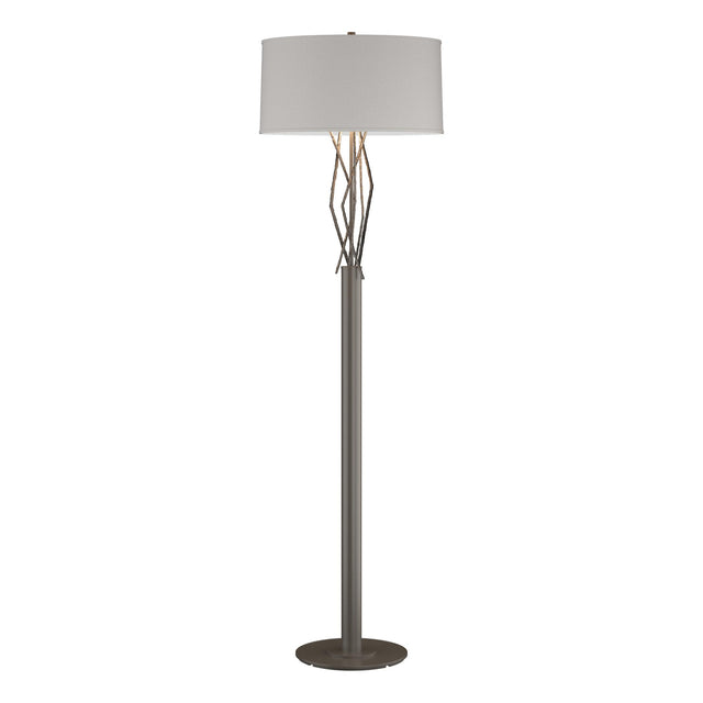 Hubbardton Forge 2012 Dark Smoke Flax Shade (SE) Brindille Floor Lamp
