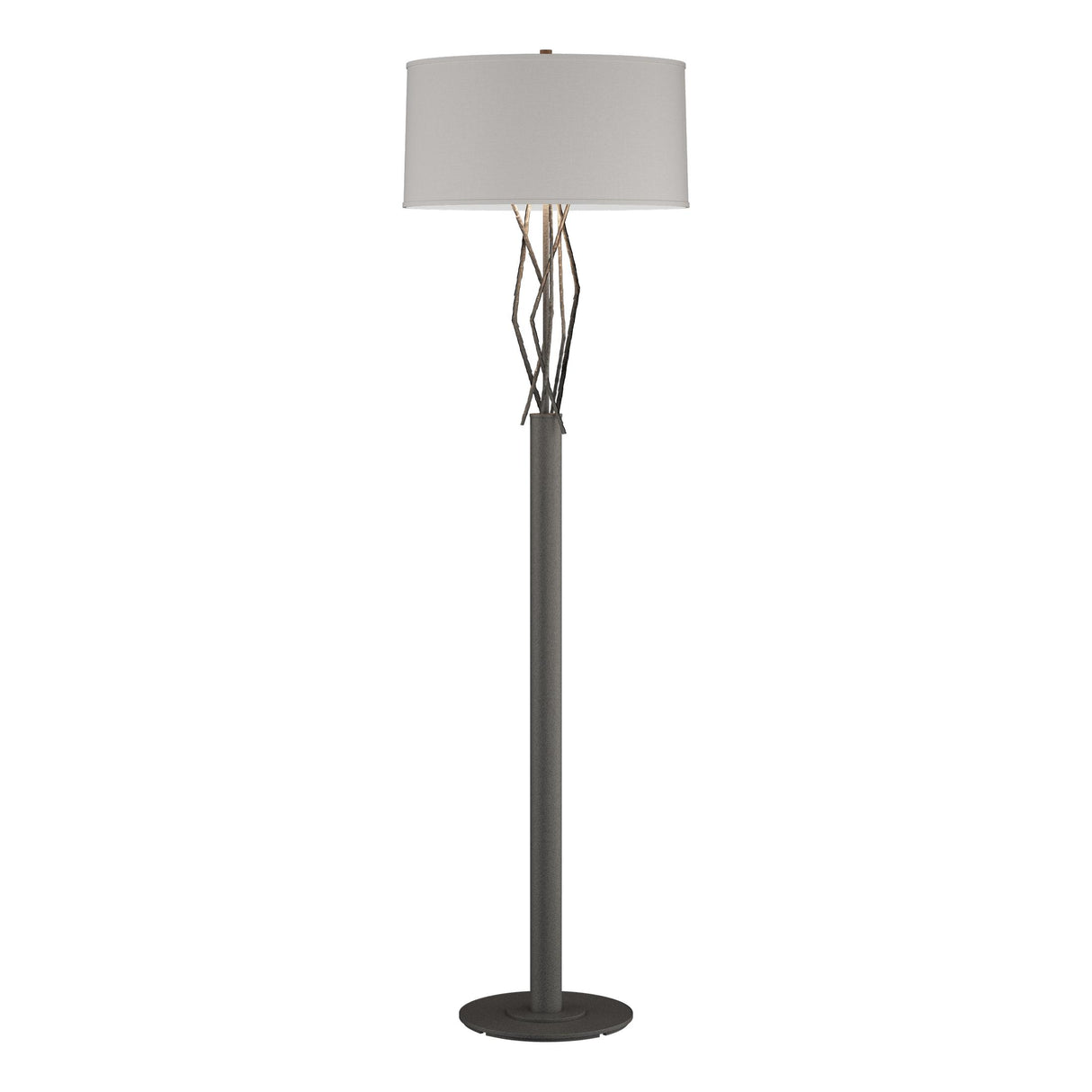 Hubbardton Forge 2012 Natural Iron Flax Shade (SE) Brindille Floor Lamp