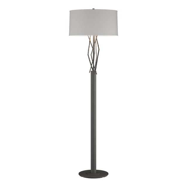 Hubbardton Forge 2012 Natural Iron Flax Shade (SE) Brindille Floor Lamp
