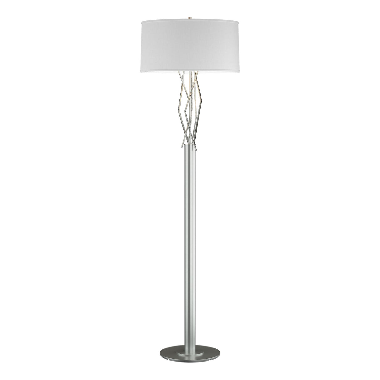 Hubbardton Forge 2012 Vintage Platinum Natural Anna Shade (SF) Brindille Floor Lamp