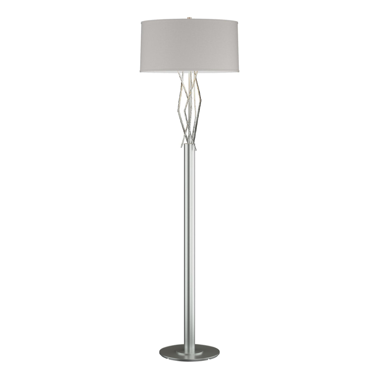 Hubbardton Forge 2012 Vintage Platinum Flax Shade (SE) Brindille Floor Lamp