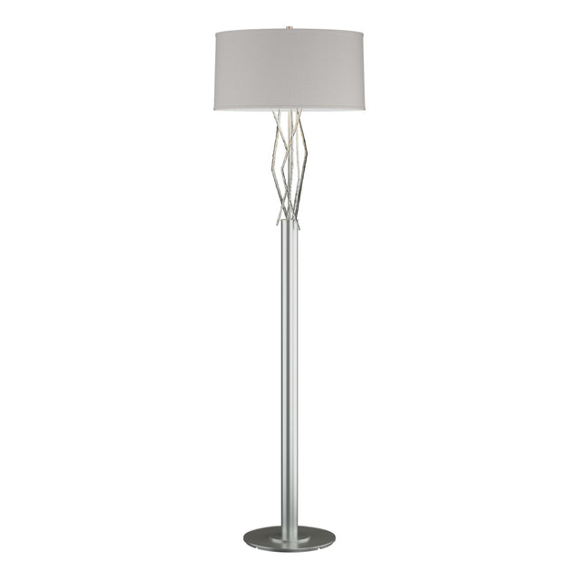 Hubbardton Forge 2012 Vintage Platinum Flax Shade (SE) Brindille Floor Lamp