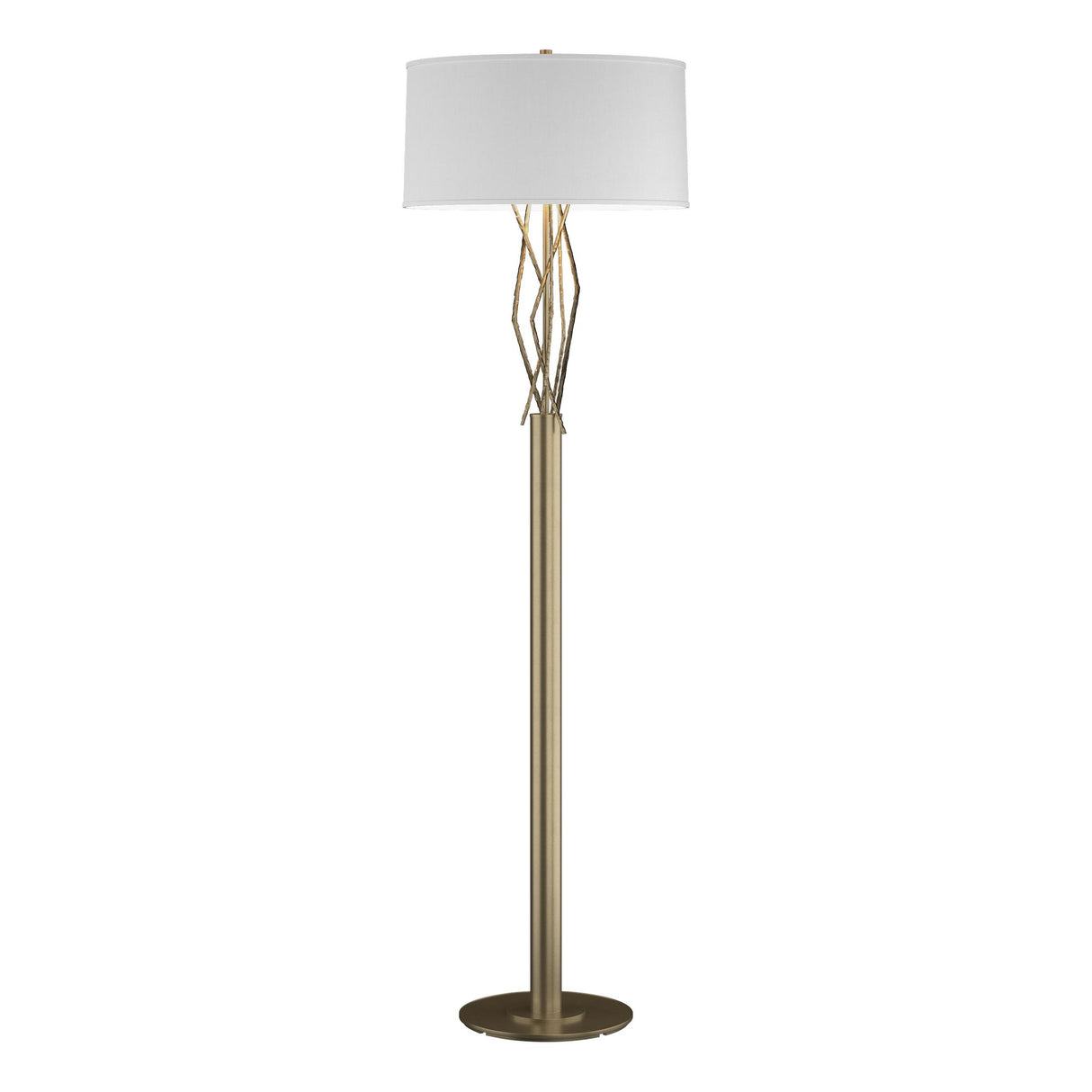 Hubbardton Forge 2012 Soft Gold Natural Anna Shade (SF) Brindille Floor Lamp