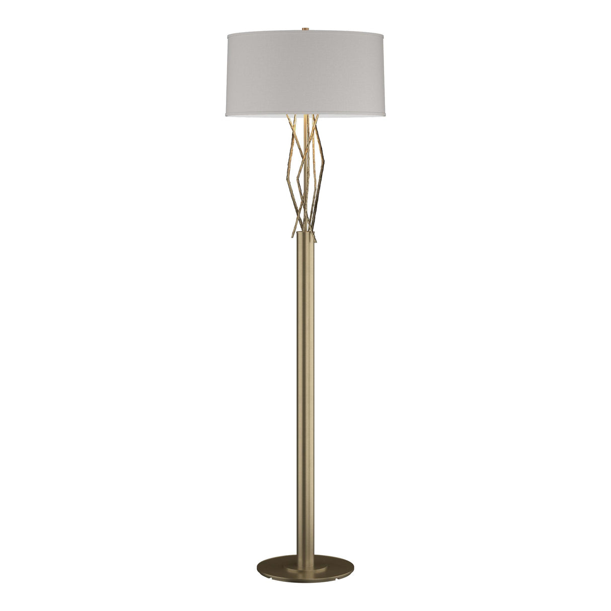 Hubbardton Forge 2012 Soft Gold Flax Shade (SE) Brindille Floor Lamp