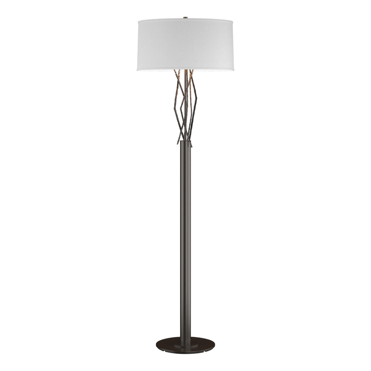 Hubbardton Forge 2012 Oil Rubbed Bronze Natural Anna Shade (SF) Brindille Floor Lamp
