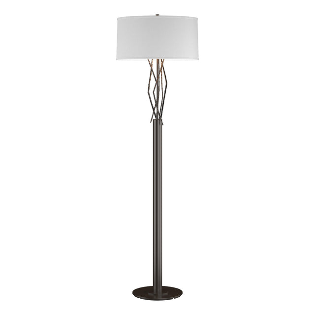 Hubbardton Forge 2012 Oil Rubbed Bronze Natural Anna Shade (SF) Brindille Floor Lamp