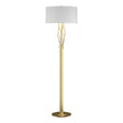 Hubbardton Forge 2012 Modern Brass Natural Anna Shade (SF) Brindille Floor Lamp