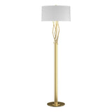 Hubbardton Forge 2012 Modern Brass Natural Anna Shade (SF) Brindille Floor Lamp