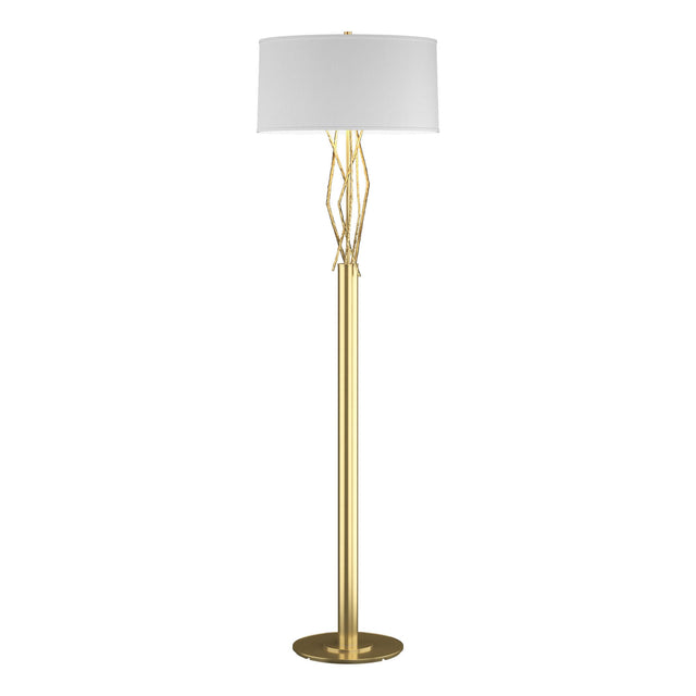 Hubbardton Forge 2012 Modern Brass Natural Anna Shade (SF) Brindille Floor Lamp