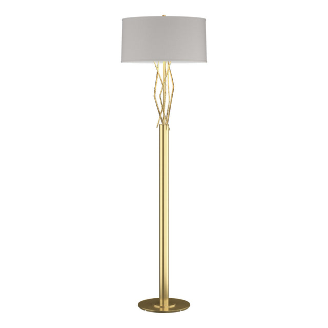 Hubbardton Forge 2012 Modern Brass Flax Shade (SE) Brindille Floor Lamp