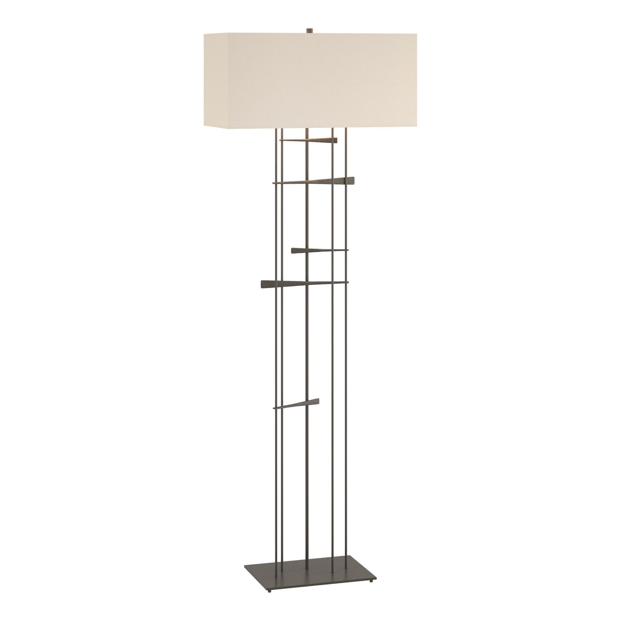 Hubbardton Forge 2013 Dark Smoke Flax Shade (SE) Cavaletti Floor Lamp