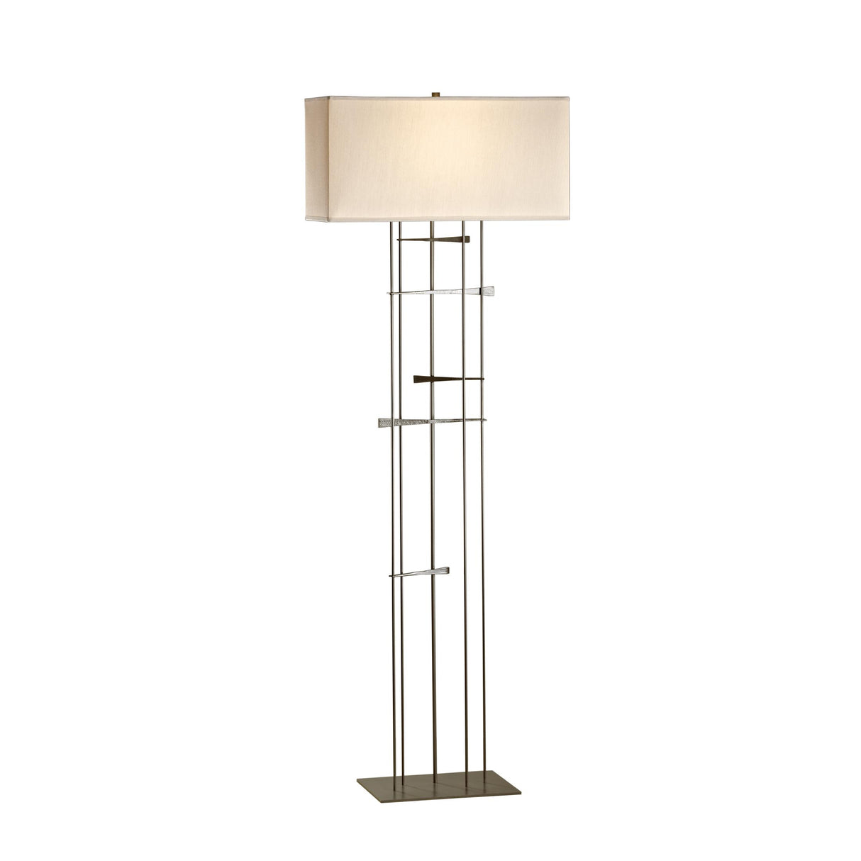 Hubbardton Forge 2013 Dark Smoke Flax Shade (SE) Cavaletti Floor Lamp