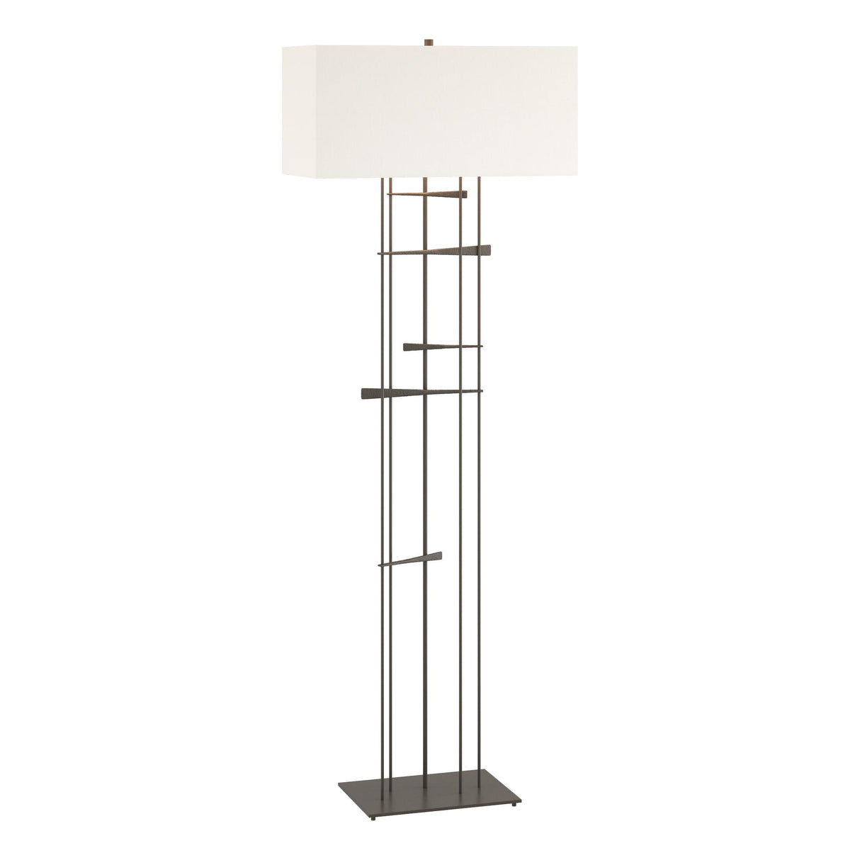 Hubbardton Forge 2013 Dark Smoke Natural Anna Shade (SF) Cavaletti Floor Lamp