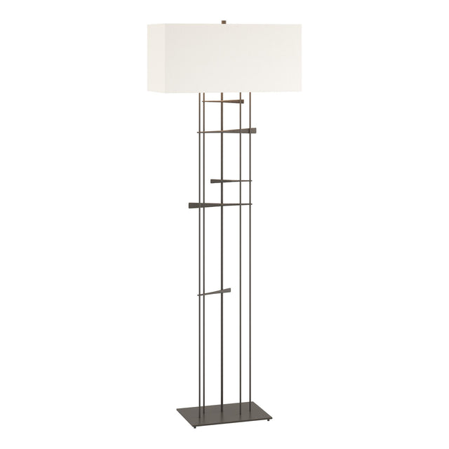 Hubbardton Forge 2013 Dark Smoke Natural Anna Shade (SF) Cavaletti Floor Lamp