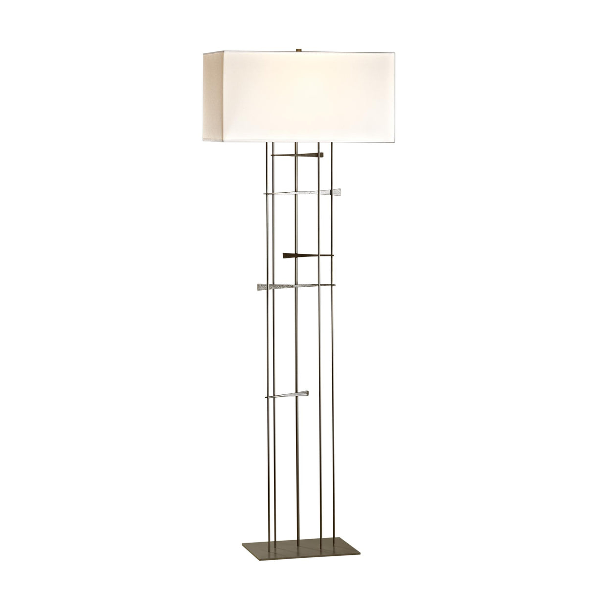 Hubbardton Forge 2013 Dark Smoke Natural Anna Shade (SF) Cavaletti Floor Lamp