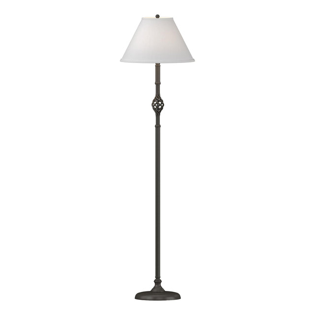 Hubbardton Forge 1998 Dark Smoke Natural Anna Shade (SF) Twist Basket Floor Lamp