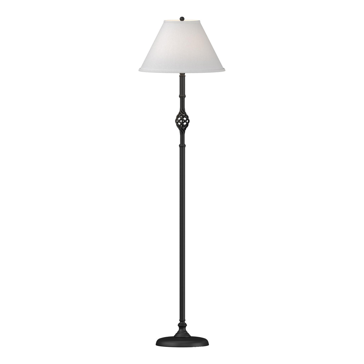 Hubbardton Forge 1998 Black Natural Anna Shade (SF) Twist Basket Floor Lamp