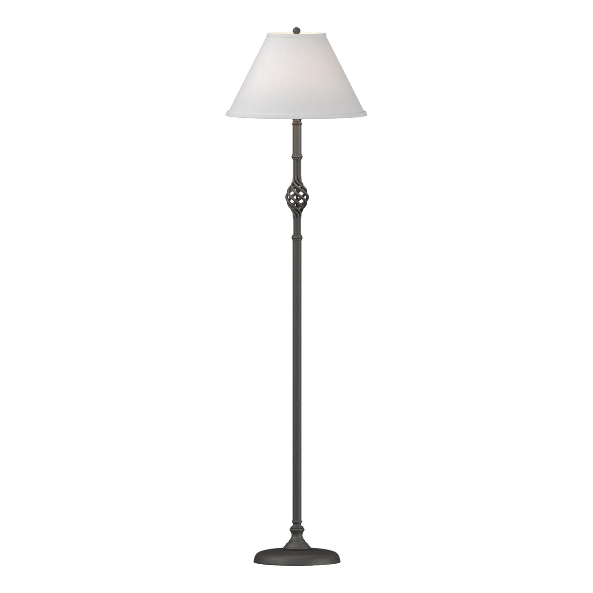 Hubbardton Forge 1998 Natural Iron Natural Anna Shade (SF) Twist Basket Floor Lamp