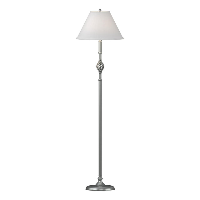 Hubbardton Forge 1998 Vintage Platinum Natural Anna Shade (SF) Twist Basket Floor Lamp
