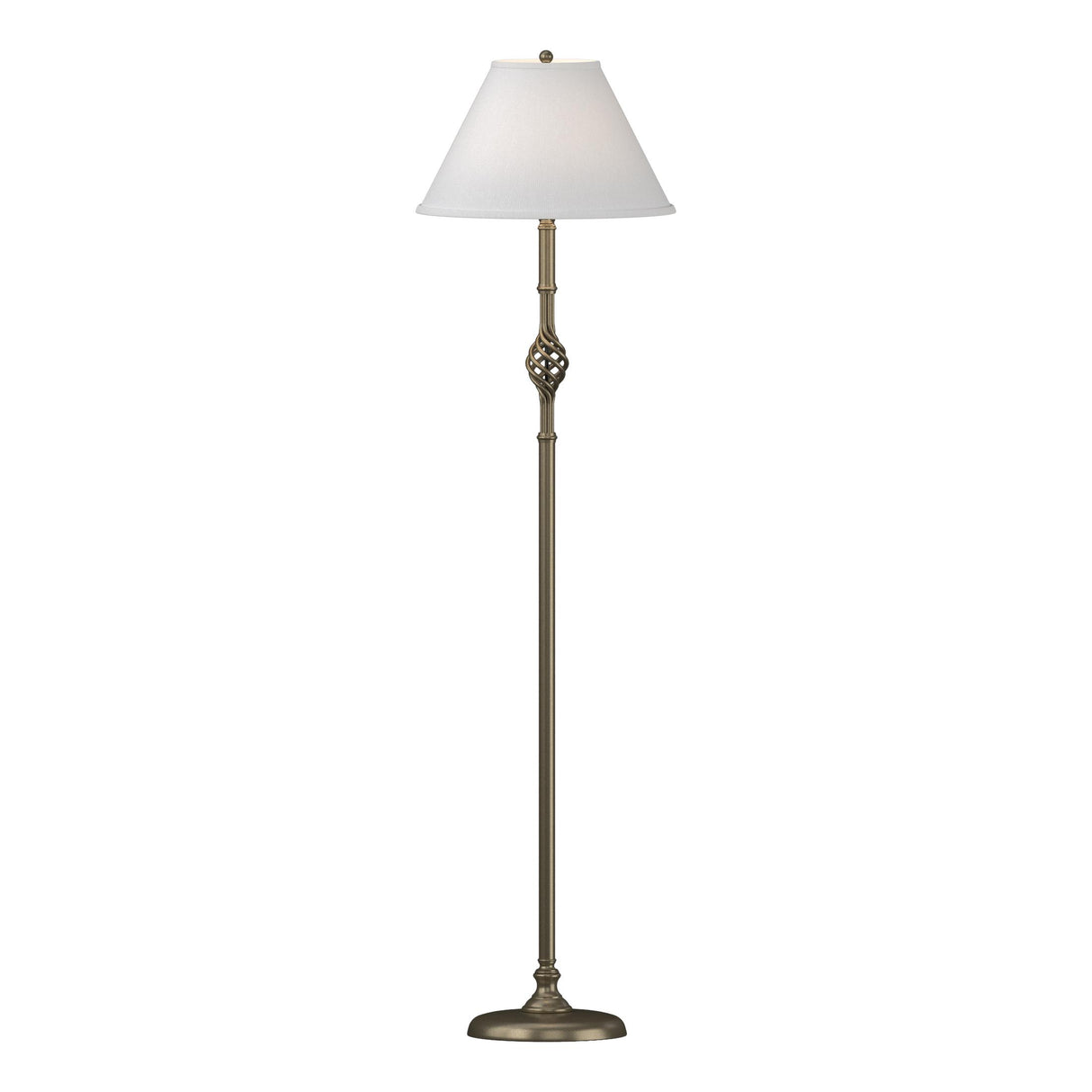 Hubbardton Forge 1998 Soft Gold Natural Anna Shade (SF) Twist Basket Floor Lamp