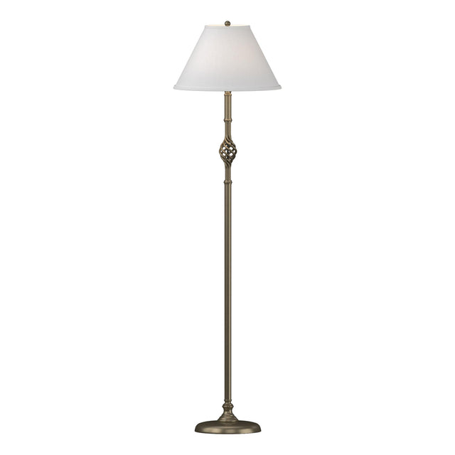 Hubbardton Forge 1998 Soft Gold Natural Anna Shade (SF) Twist Basket Floor Lamp