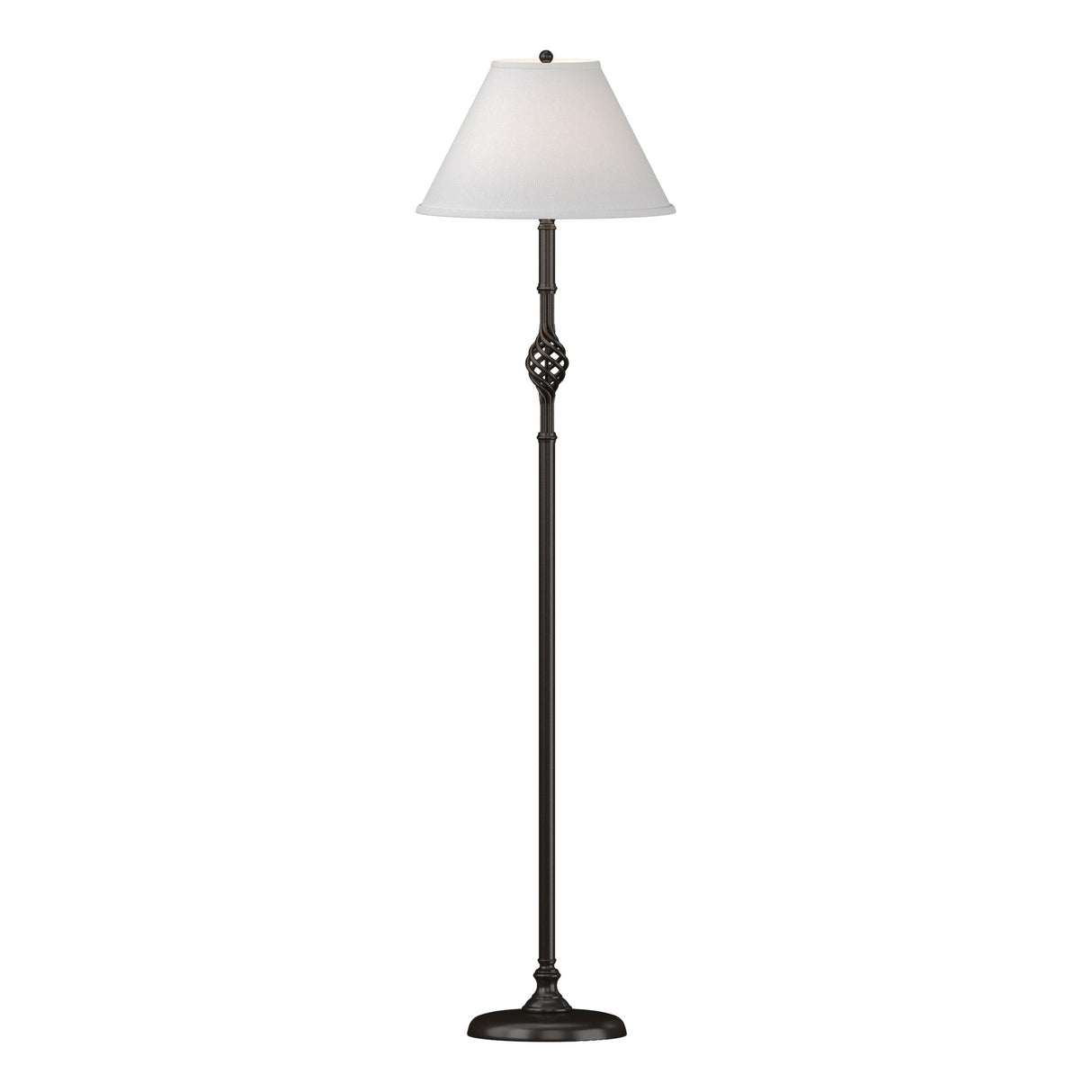 Hubbardton Forge 1998 Oil Rubbed Bronze Natural Anna Shade (SF) Twist Basket Floor Lamp