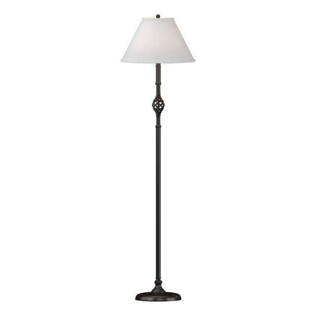 Hubbardton Forge 1998 Oil Rubbed Bronze Natural Anna Shade (SF) Twist Basket Floor Lamp