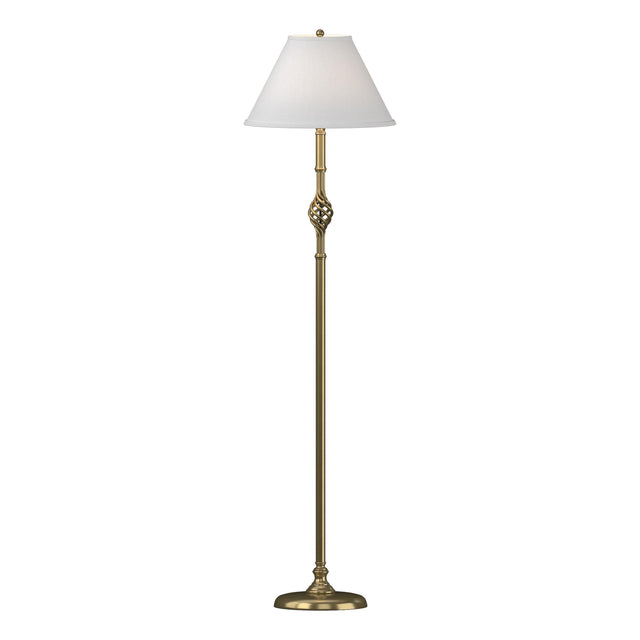 Hubbardton Forge 1998 Modern Brass Natural Anna Shade (SF) Twist Basket Floor Lamp