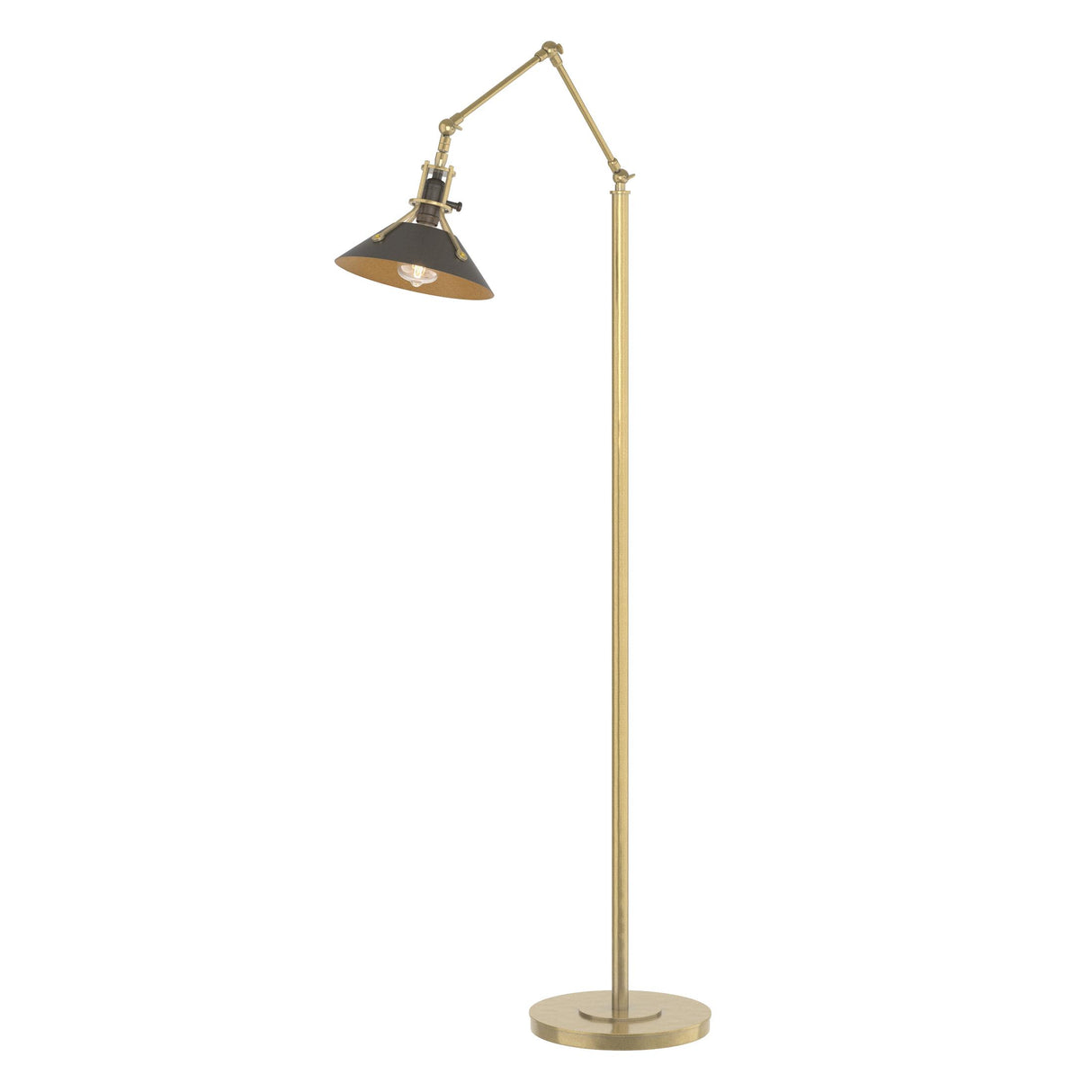Hubbardton Forge 2015 Modern Brass Dark Smoke Henry Floor Lamp