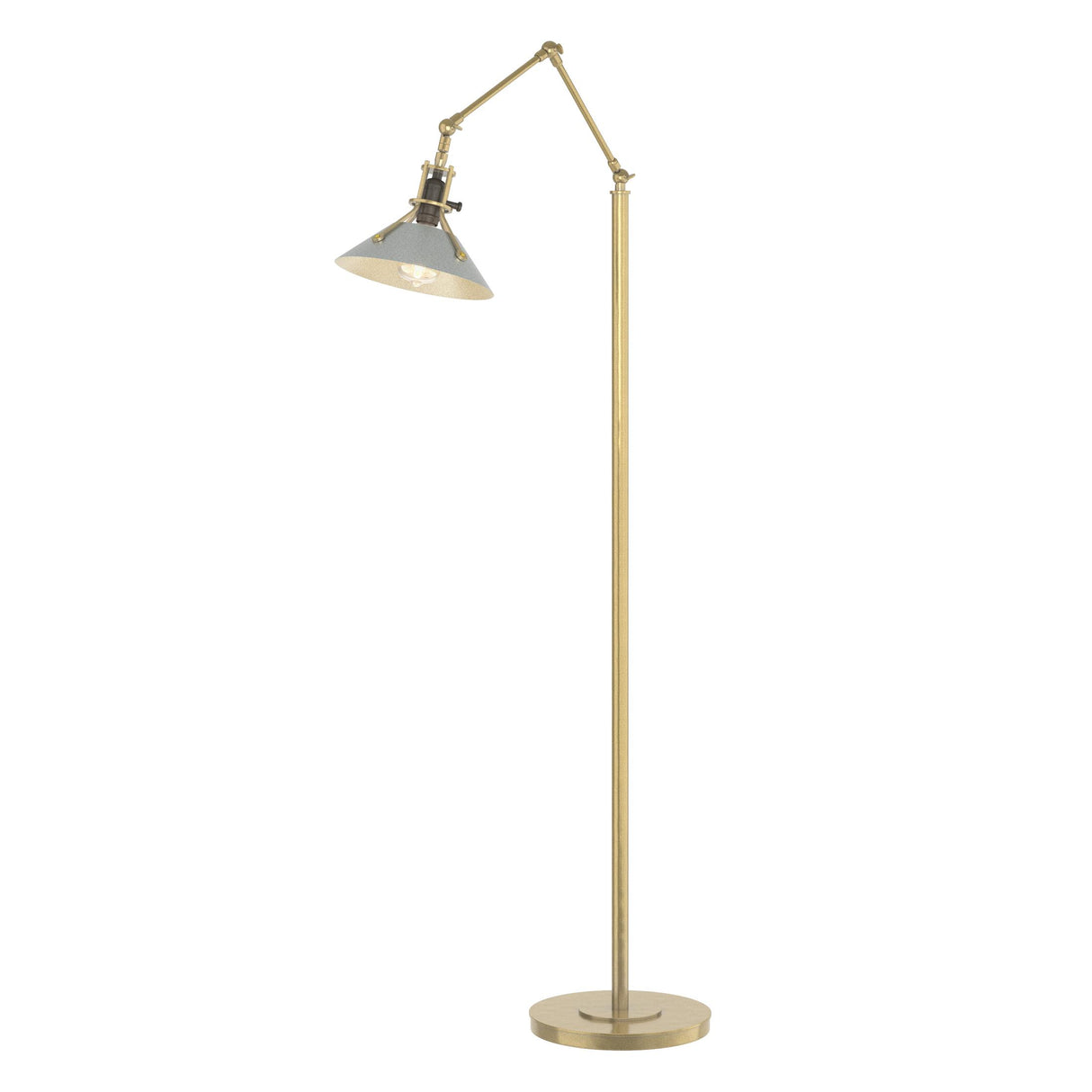 Hubbardton Forge 2015 Modern Brass Vintage Platinum Henry Floor Lamp