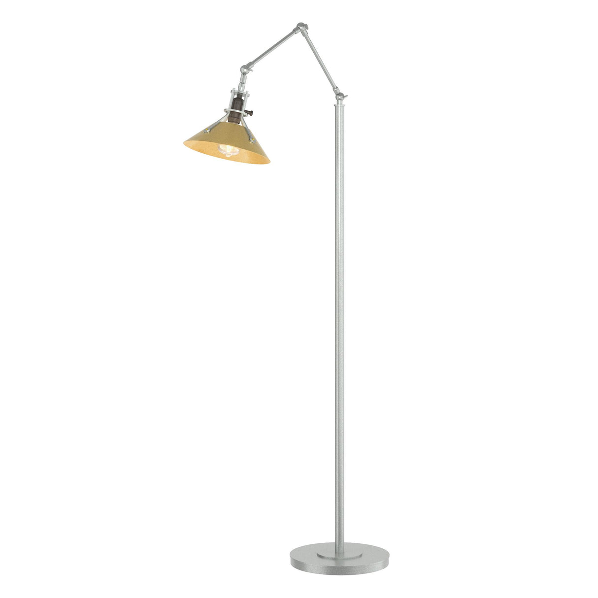 Hubbardton Forge 2015 Vintage Platinum Modern Brass Henry Floor Lamp