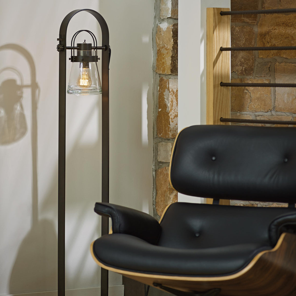 Hubbardton Forge 2016 Dark Smoke Clear Glass (ZM) Erlenmeyer Floor Lamp