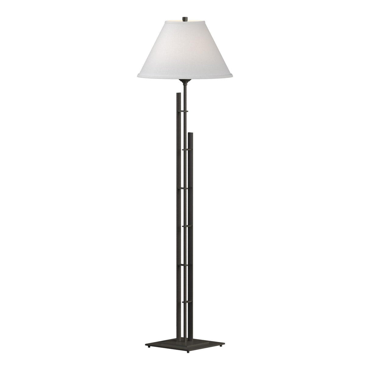 Hubbardton Forge 2000 Dark Smoke Natural Anna Shade (SF) Metra Double Floor Lamp