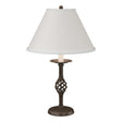 Hubbardton Forge 1992 Bronze Natural Anna Shade (SF) Twist Basket Table Lamp