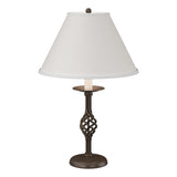 Hubbardton Forge 1992 Bronze Natural Anna Shade (SF) Twist Basket Table Lamp