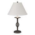 Hubbardton Forge 1992 Dark Smoke Natural Anna Shade (SF) Twist Basket Table Lamp
