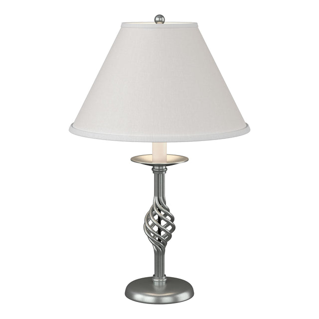 Hubbardton Forge 1992 Vintage Platinum Natural Anna Shade (SF) Twist Basket Table Lamp