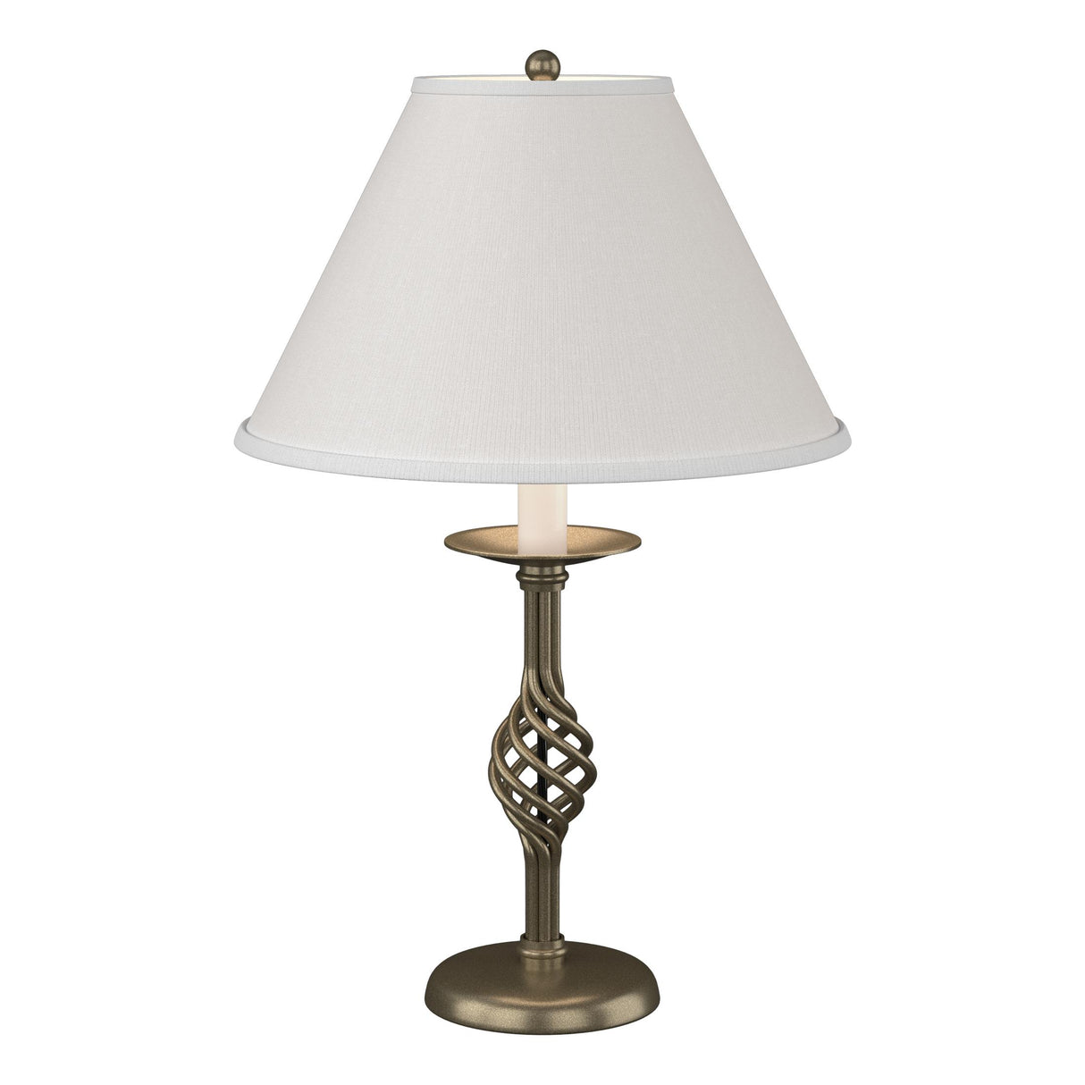 Hubbardton Forge 1992 Soft Gold Natural Anna Shade (SF) Twist Basket Table Lamp