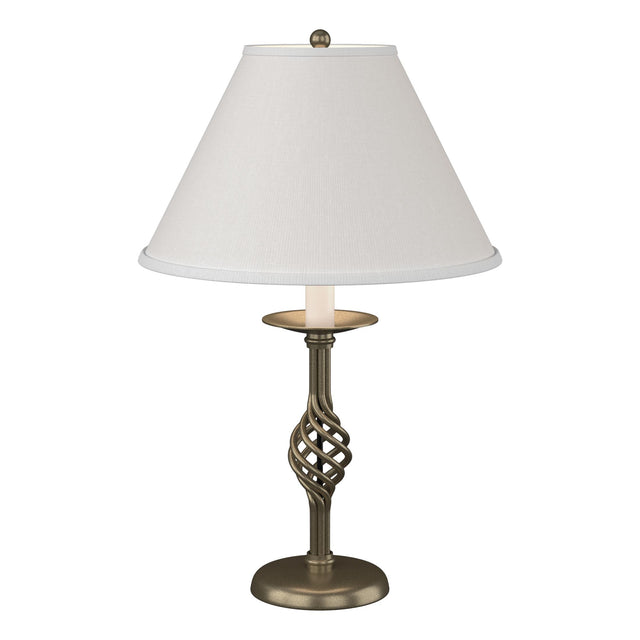 Hubbardton Forge 1992 Soft Gold Natural Anna Shade (SF) Twist Basket Table Lamp
