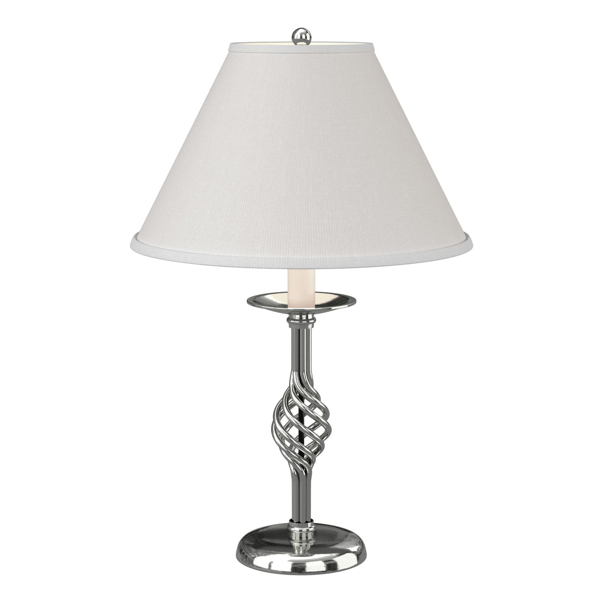 Hubbardton Forge 1992 Sterling Natural Anna Shade (SF) Twist Basket Table Lamp