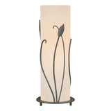 Hubbardton Forge 1999 Natural Iron Opal Glass (GG) Forged Leaves Table Lamp