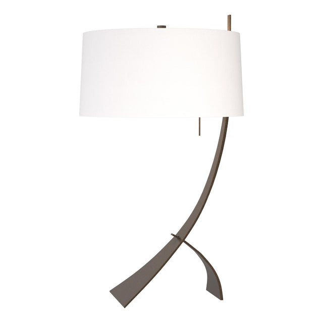 Hubbardton Forge 2005 Bronze Natural Anna Shade (SF) Stasis Table Lamp