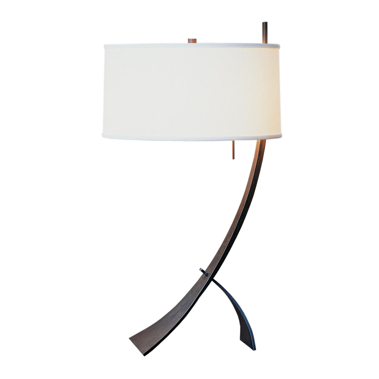 Hubbardton Forge 2005 Bronze Natural Anna Shade (SF) Stasis Table Lamp