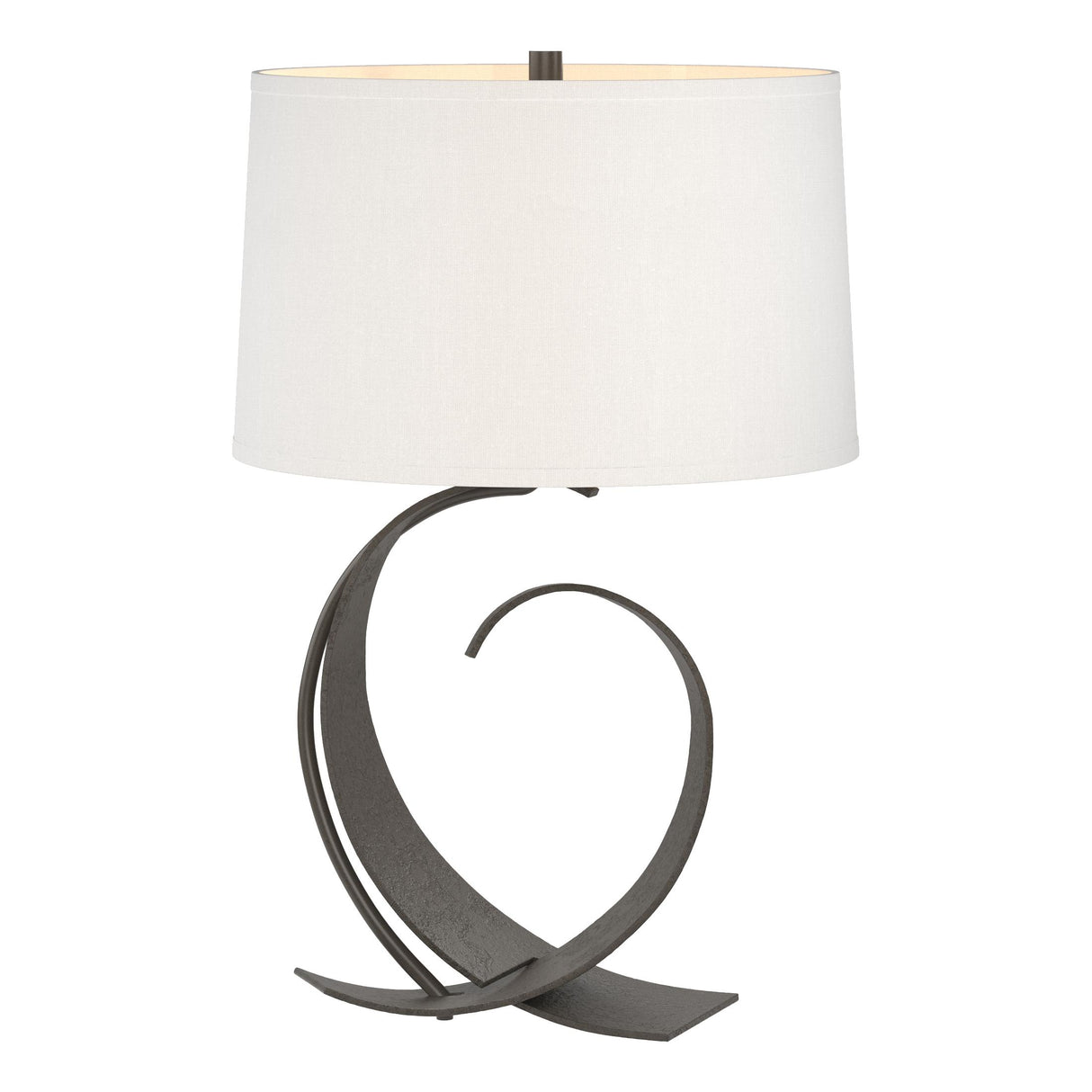 Hubbardton Forge 2006 Dark Smoke Natural Anna Shade (SF) Fullered Impressions Table Lamp