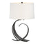 Hubbardton Forge 2006 Black Natural Anna Shade (SF) Fullered Impressions Table Lamp