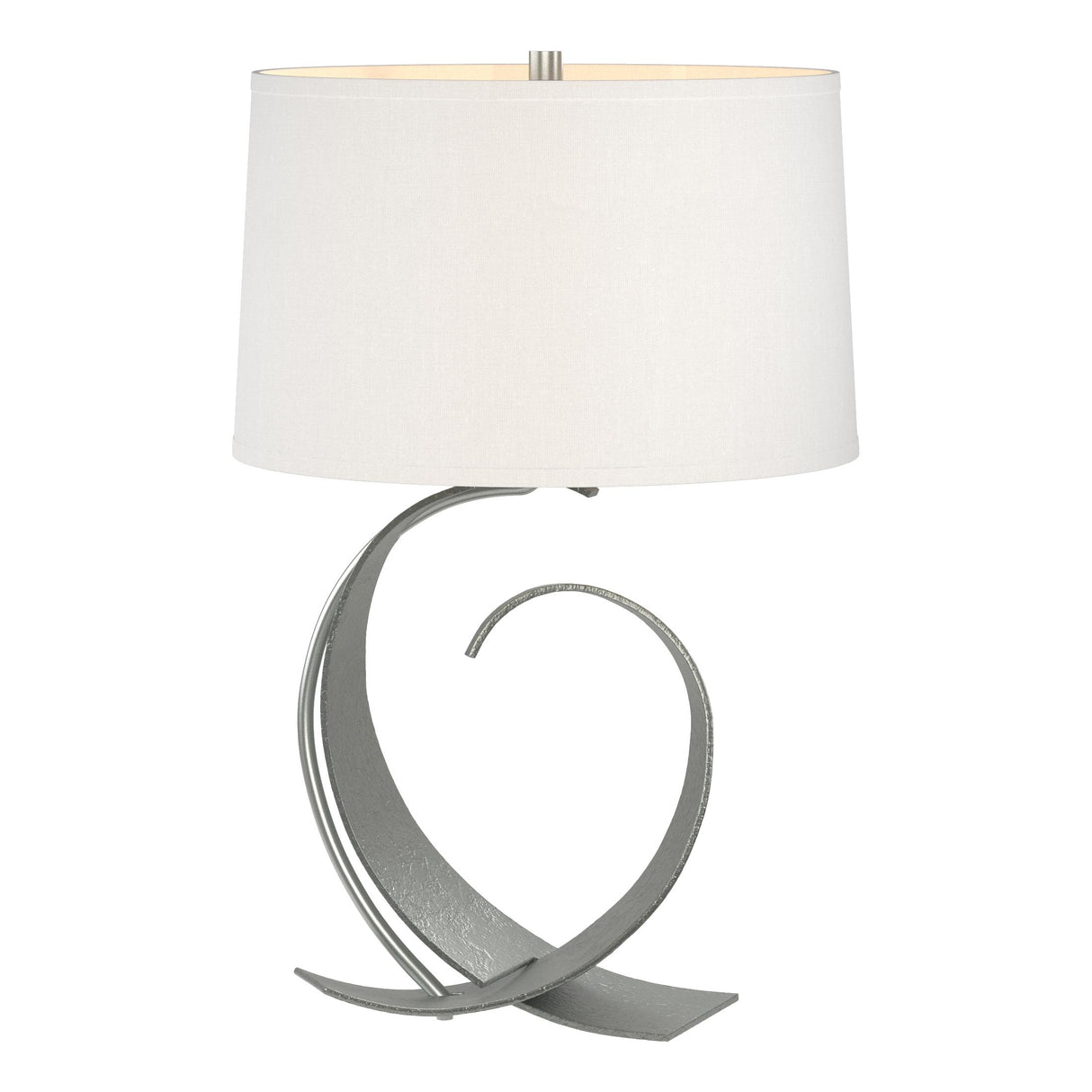 Hubbardton Forge 2006 Vintage Platinum Natural Anna Shade (SF) Fullered Impressions Table Lamp